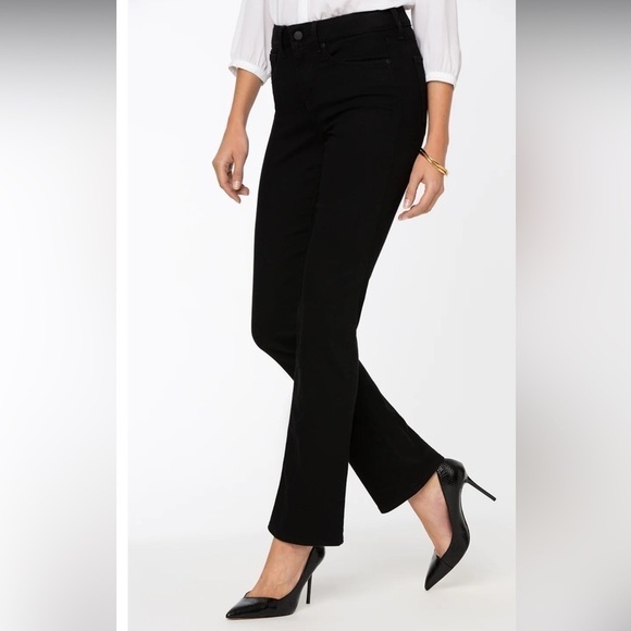 NWT NYDJ Marilyn Straight Leg Washed Black Jeans petite - Picture 2 of 12